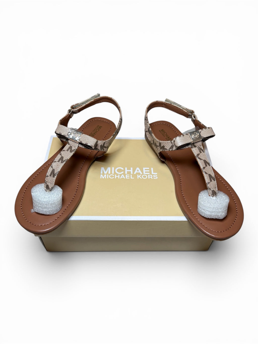 Michael Kors Renita T-Bar Flat Sandalen – ungetragen im Originalkarton